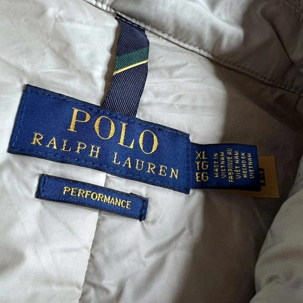 Polo Ralph Lauren Coat Mens XL White Insulated Rain Performance Mid Length‎